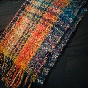 Fat Face Multi-Stripe Boucle Winter Scarf